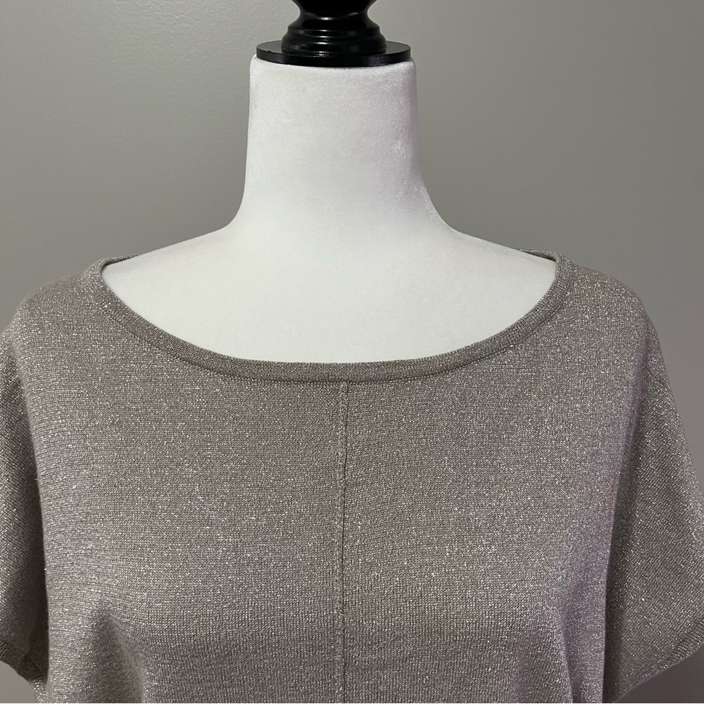 Mint Velvet Chic Metallic Short Dolmen Sleeve Knit Top - Picture 3 of 11